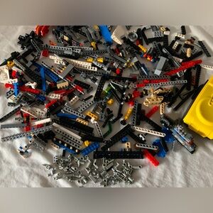 Lego Technic bulk lot with vintage storage container